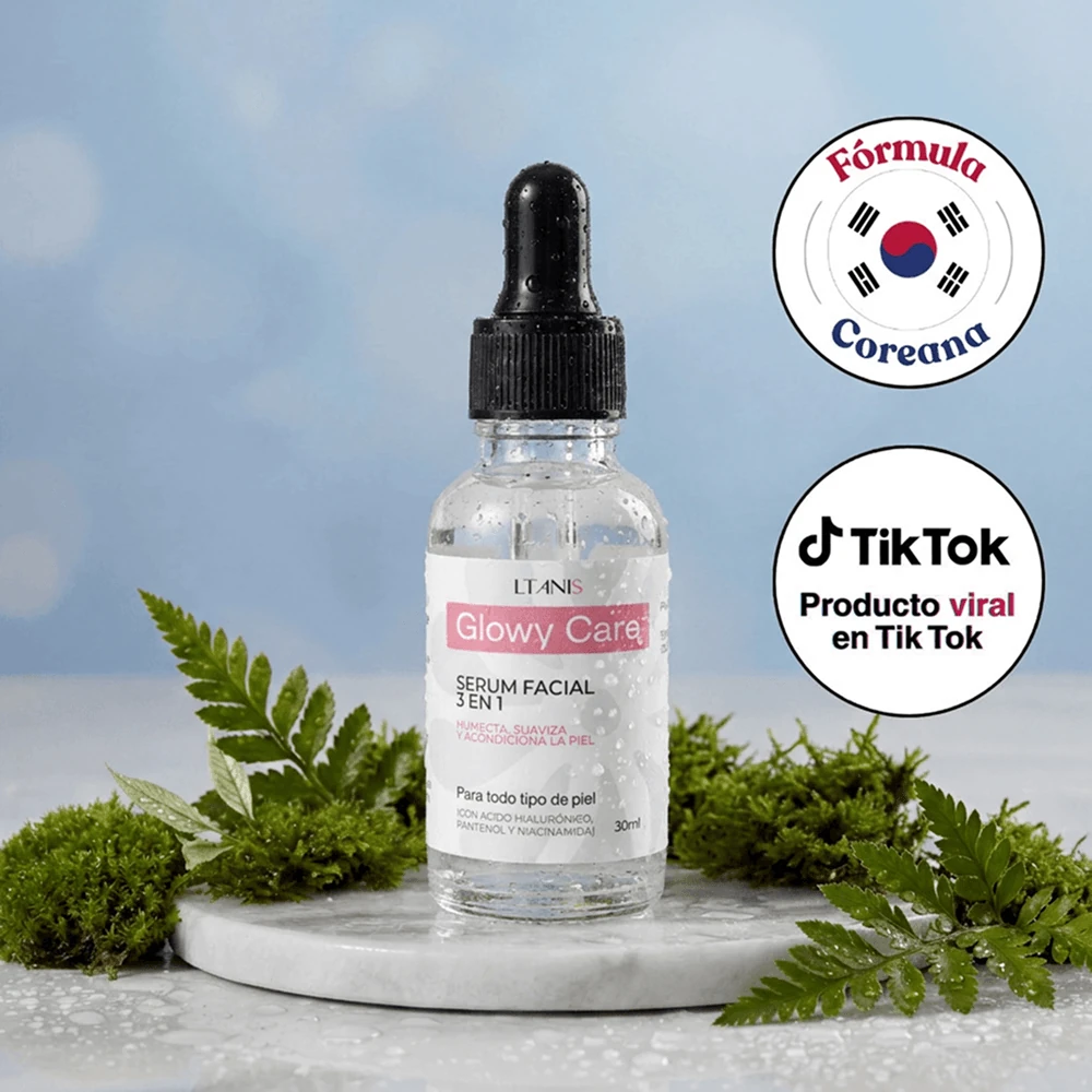 Glowy Care fórmula coreana viral en TikTok — serum facial dermocosmético para luminosidad glass skin con registro INVIMA
