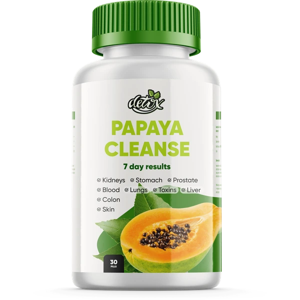 Frasco Papaya Cleanse 30 cápsulas — Papaya, Ajo, Calabaza, Granada, Ajenjo y Clavo para detox y parásitos en Colombia