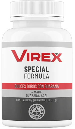 Frasco Virex pastillas masticables 20 unidades — Palma Enana, Ortiga, Maca, Guaraná, Açaí y Zinc para próstata y vigor masculino en Colombia